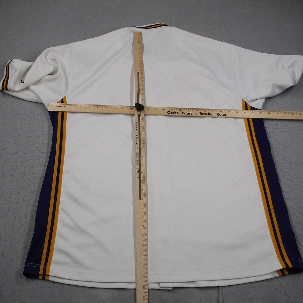 Vintage Pro Champ Los Angeles Basketball Mens 2XL White Snap Front Warm Up 90s - Picture 9 of 12